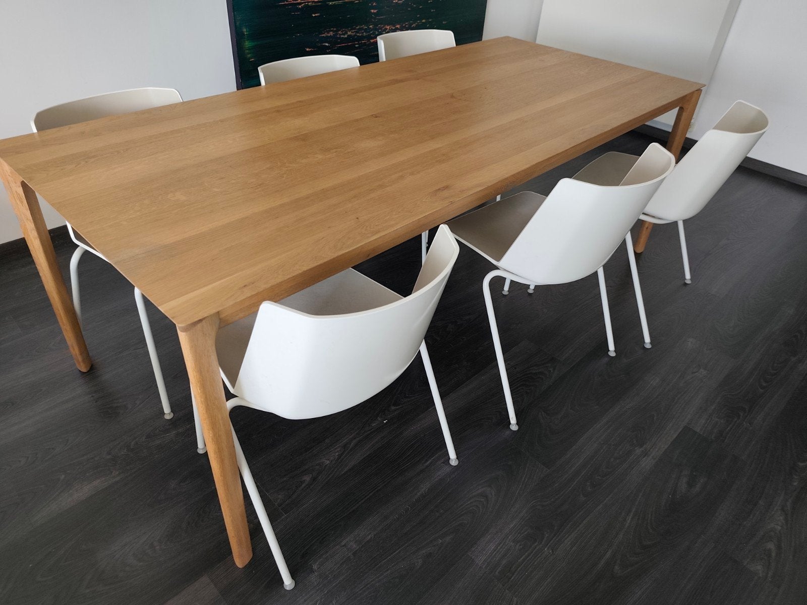 Eettafel met 6 stoelen, Huis en Inrichting, Tafels | Eettafels, Ophalen, Zo goed als nieuw, Vijf personen of meer, Rechthoekig