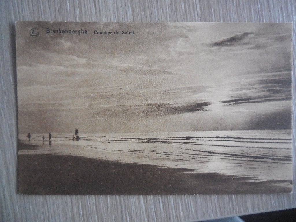 postkaart Blankenberge Zonsondergang, Verzamelen, Ophalen of Verzenden, 1920 tot 1940, Ongelopen, West-Vlaanderen