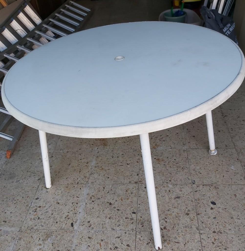 Tuintafel, Ophalen, Gebruikt, Rond, Plastic