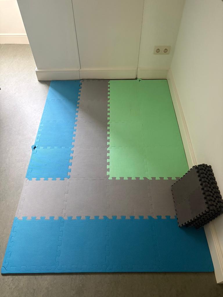 Puzzelmat / fitnessmat set – foam tegels, Sport en Fitness, Ophalen, Zo goed als nieuw, Fitnessmat