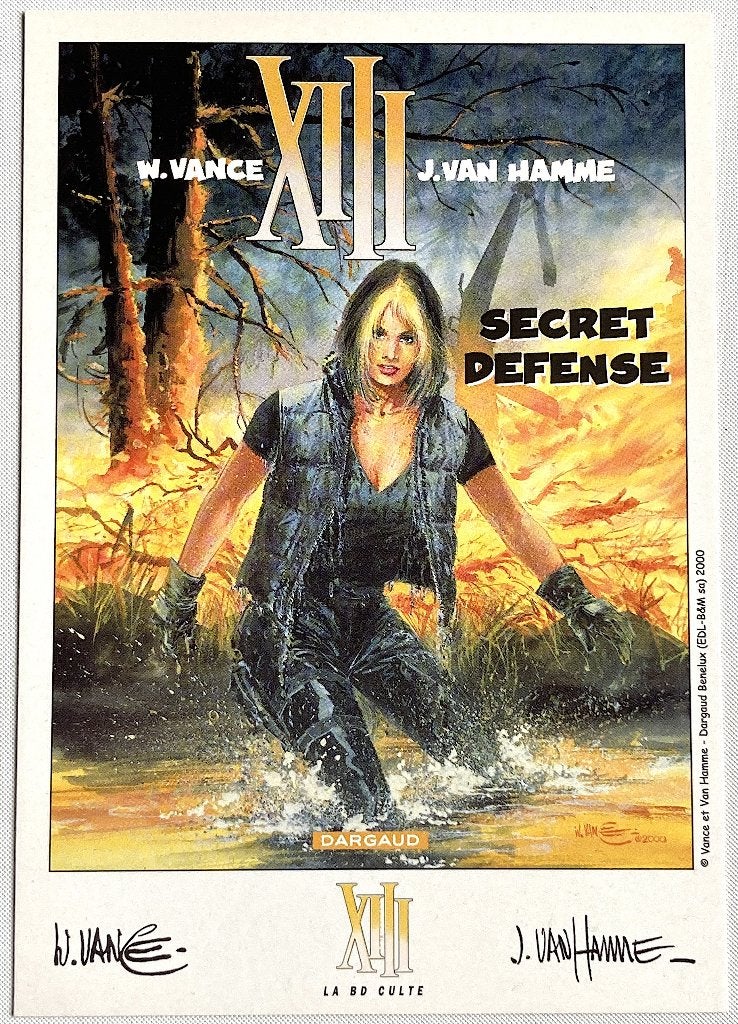Secret Defence XIII 13 Vance Van Hamme carte postal 2000, Envoi, 1980 à nos jours, Non affranchie
