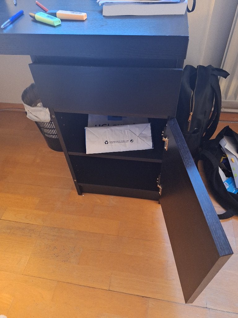 kantoor, Ophalen, Zwart, 65 cm, Spaanplaat of MDF