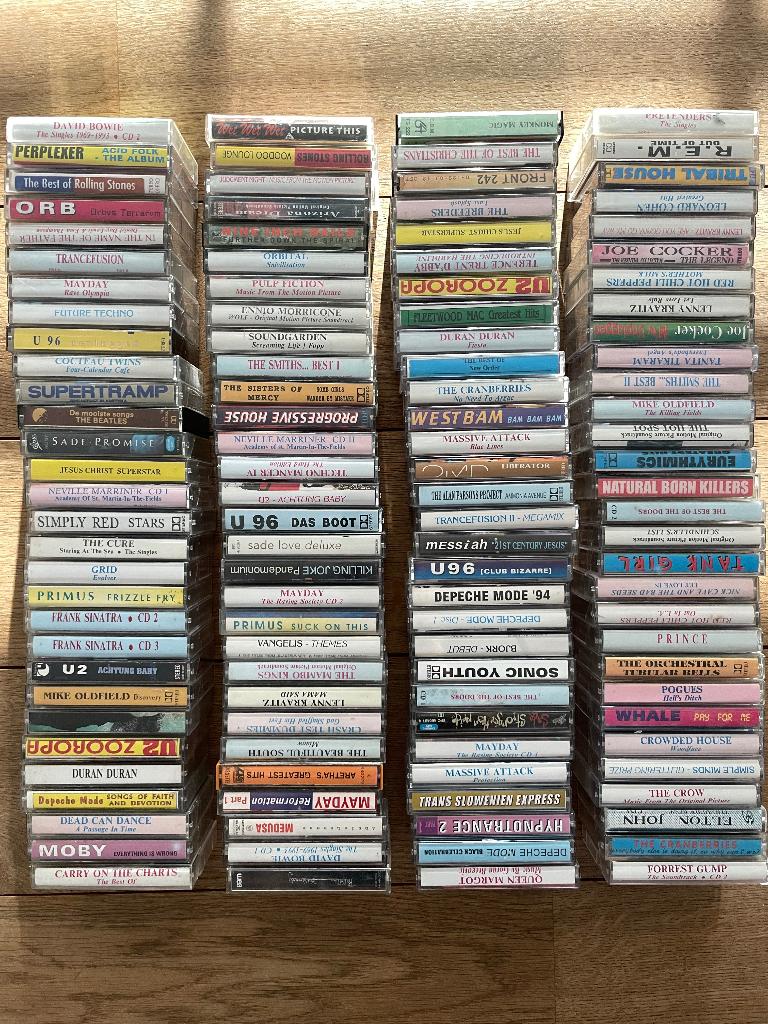 Cassettes vintage '80 en '90 / 120 stuks, Audio, Tv en Foto, Ophalen of Verzenden, Zo goed als nieuw