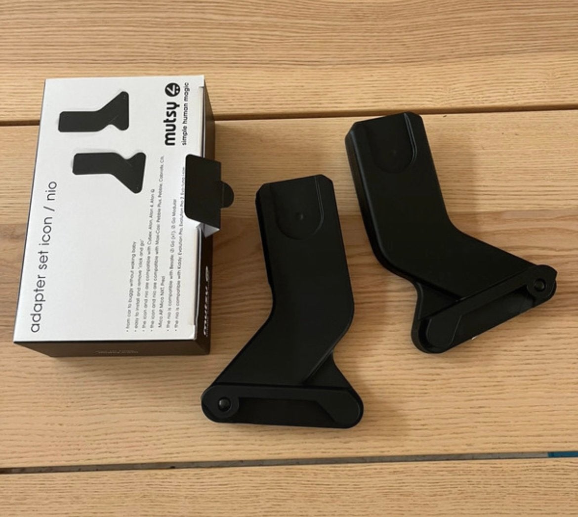 Adaptateurs Mutsy Nio pour poussette et maxi cosi new, Ceinture de sécurité, Enlèvement ou Envoi, Babygeluk, Comme neuf