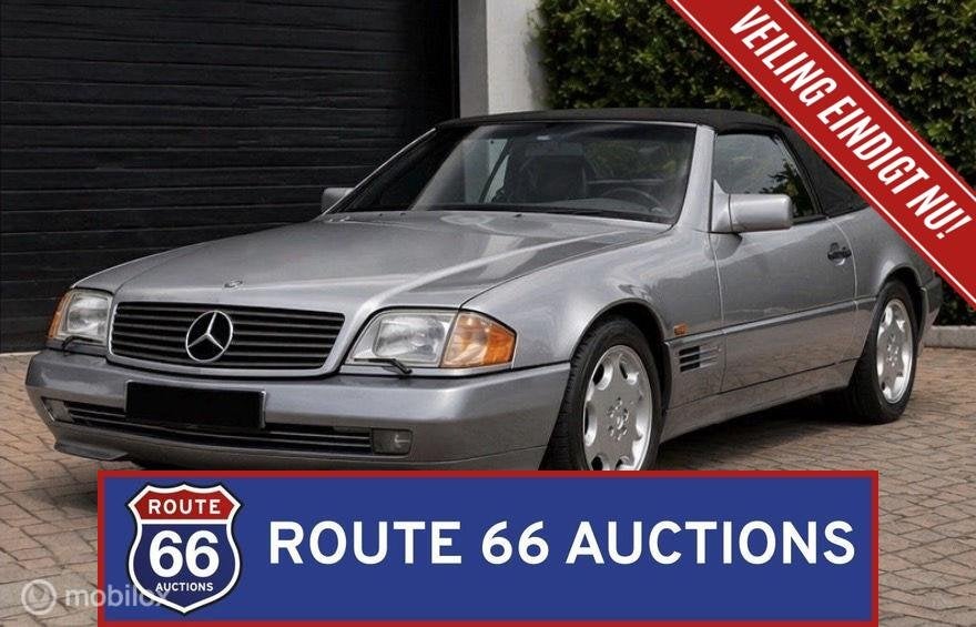 Mercedes-Benz SL 500 | 1995 | Route 66 Auctions, Auto's, Zwart, Mercedes-Benz, Bedrijf, Handgeschakeld