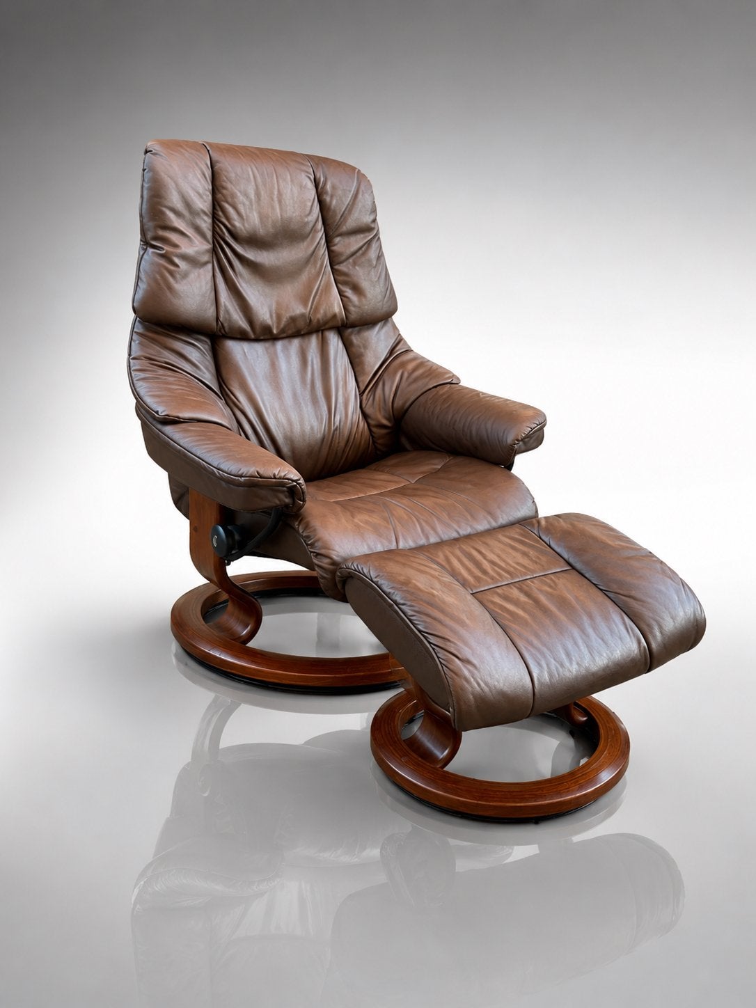 Magnifique fauteuil inclinable et tabouret Stressless Reno, Enlèvement ou Envoi, Bois, Scandinavisch
