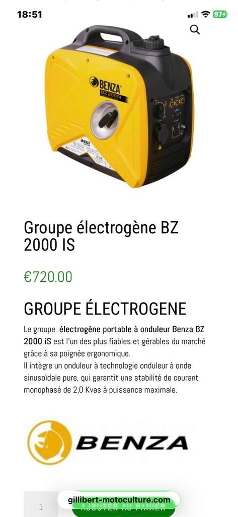 Groupe électrogène, Enlèvement, Comme neuf