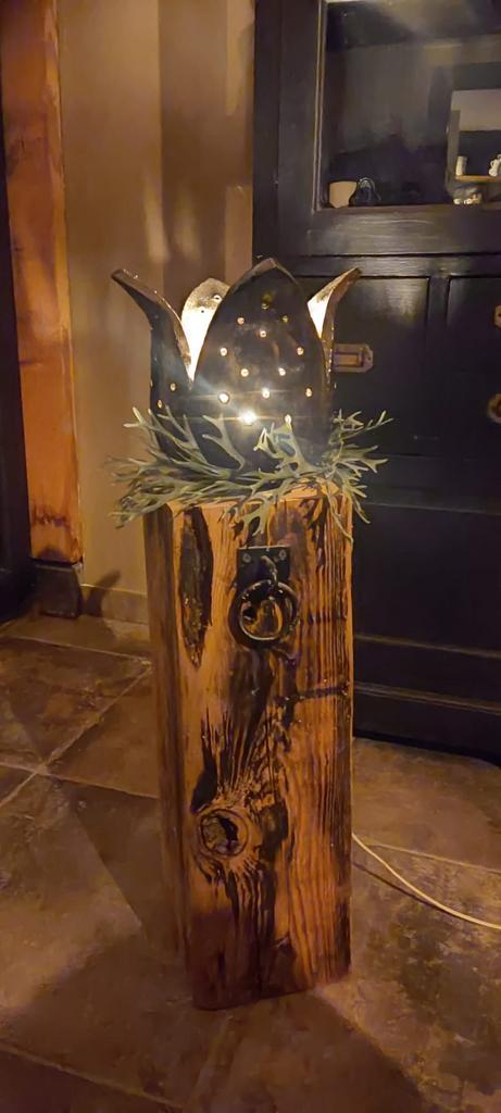 Lamp van keramiek met zuil, Enlèvement, Comme neuf