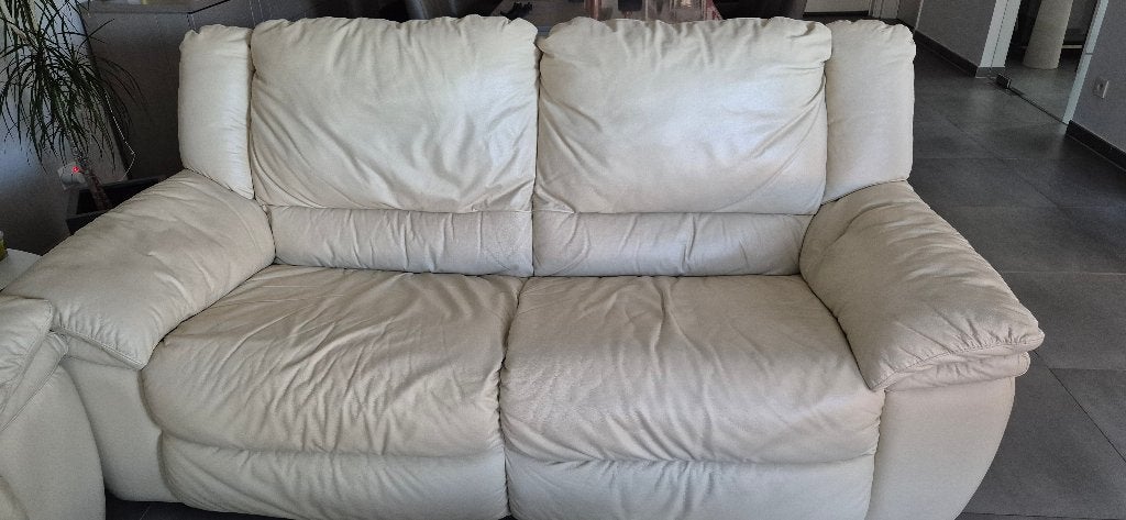 salon in leder, Huis en Inrichting, Ophalen, Gebruikt, 100 tot 125 cm, Klassiek