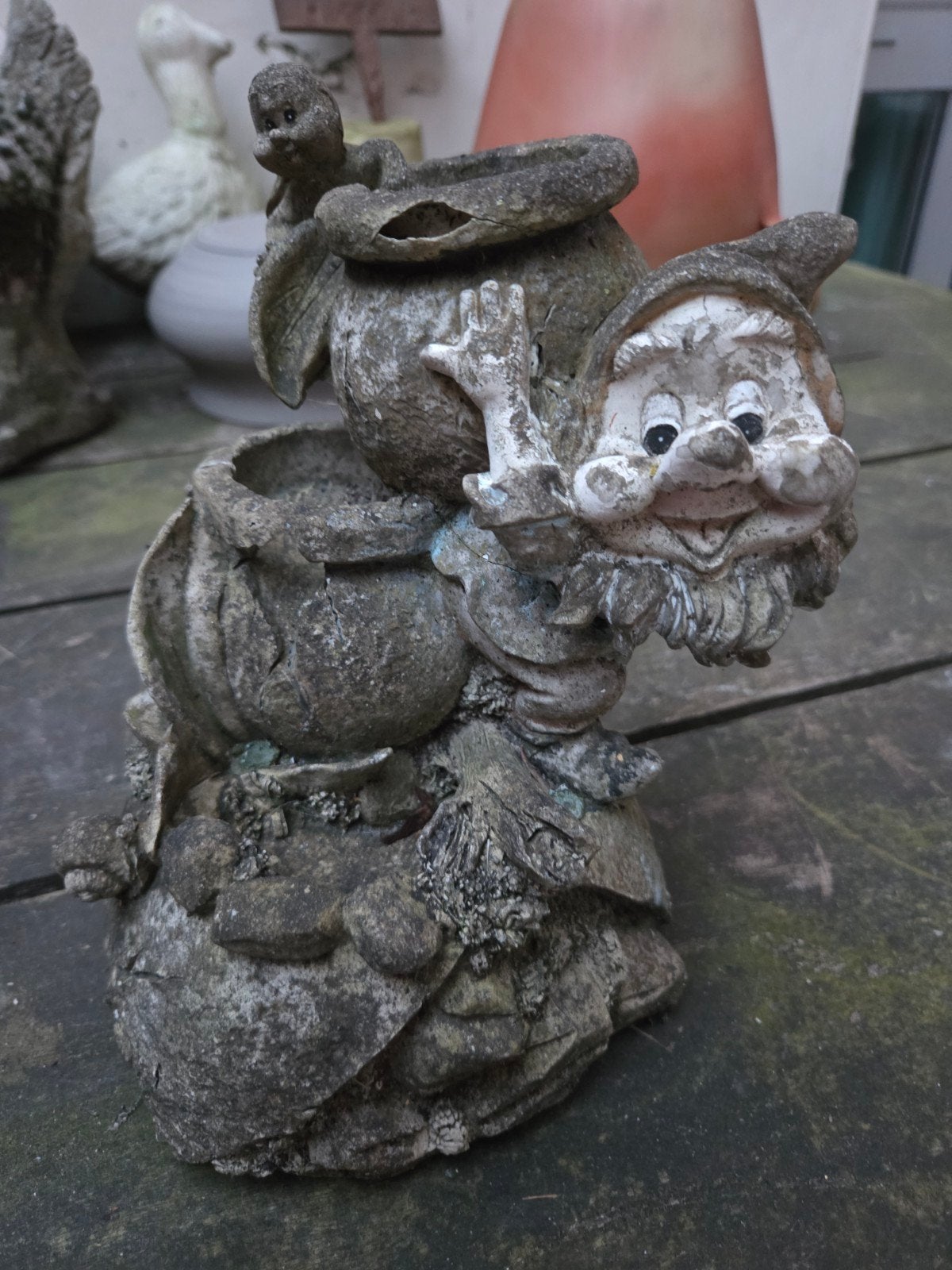 oud tuinbeeld, kabouter., Tuin en Terras, Ophalen of Verzenden, Gebruikt, Tuinkabouter