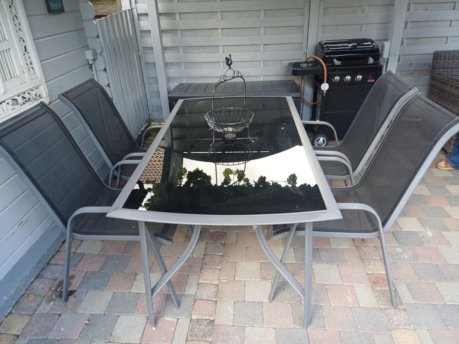 Table avec 4 chaises, Jardin & Terrasse, Ensembles de jardin, Enlèvement
