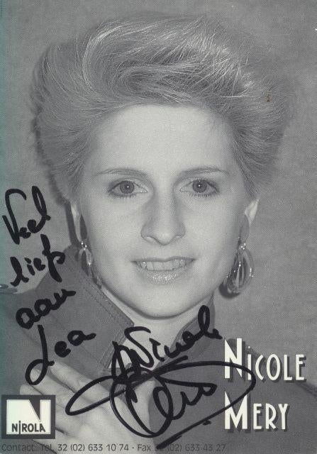 (m116) Nicole Mery, gesigneerde promotiefoto, Verzenden