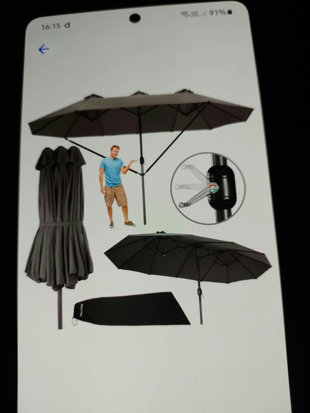 parasol nieuw., Tuin en Terras, Ophalen, 3 tot 4 meter