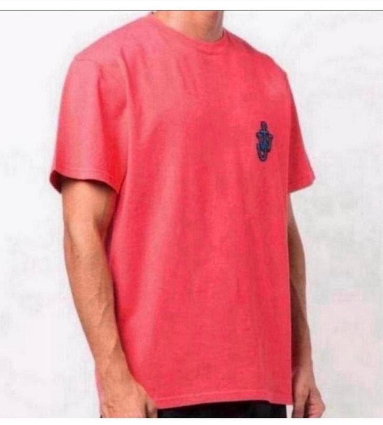 JW ANDERSON Katoenen T-shirt ankerpatch anker Roze maat L, Ophalen of Verzenden, Zo goed als nieuw, Maat 52/54 (L), Roze
