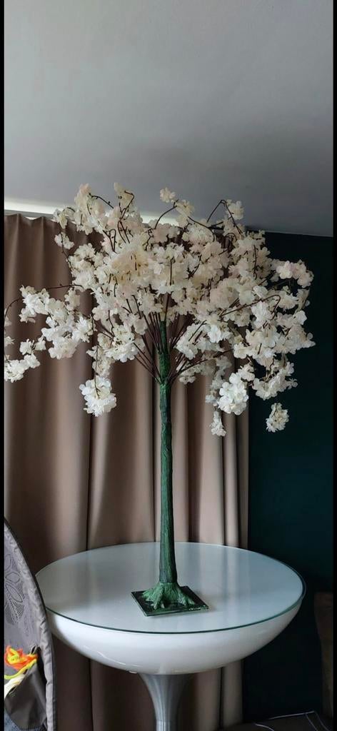 Sakura kersenbloesem boompje - kunststof wit of champagne kl, Kunststof, Ophalen, Wit