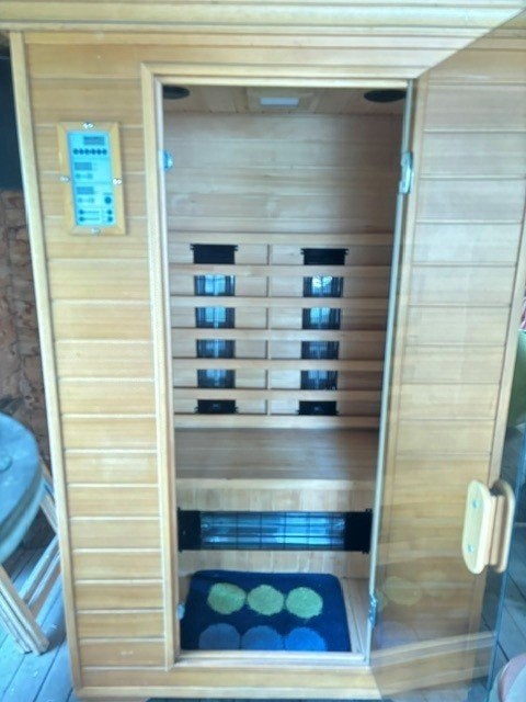 2-persoons infraroodsauna – quartz + keramische stralers, Sport en Fitness, Sauna, Ophalen, Zo goed als nieuw, Infrarood, Complete sauna
