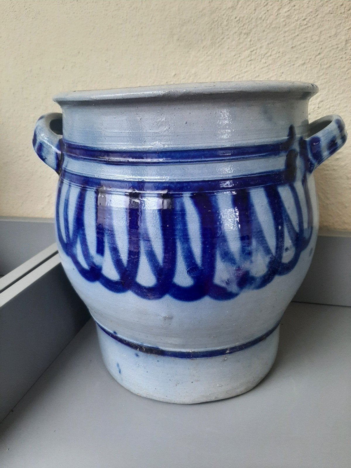 oude boterton/bloempot, Enlèvement, Utilisé, Moins de 25 cm, Moins de 40 cm