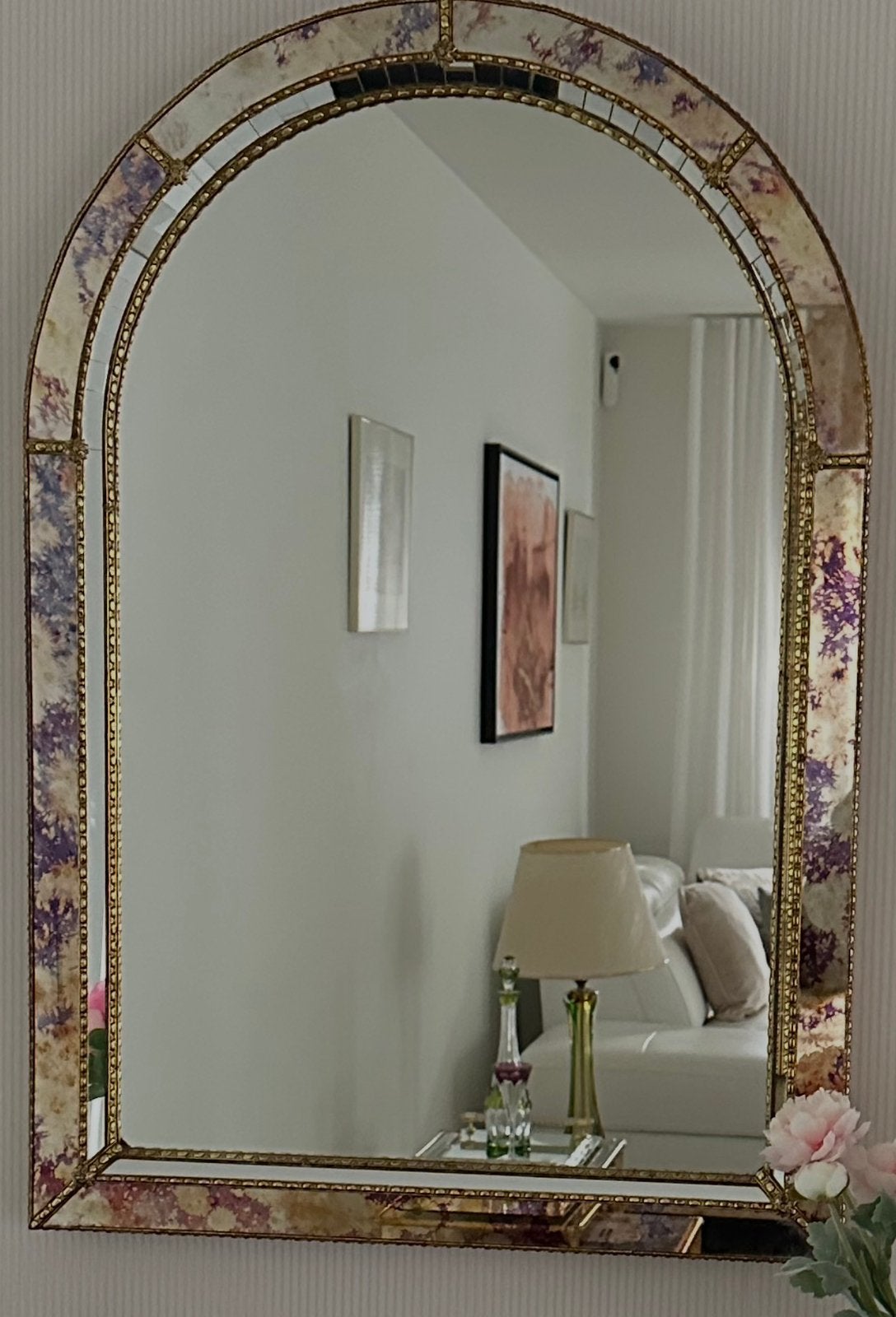 Decoratieve spiegel met boogvorm – ca. 62  87 cm, Enlèvement, Comme neuf