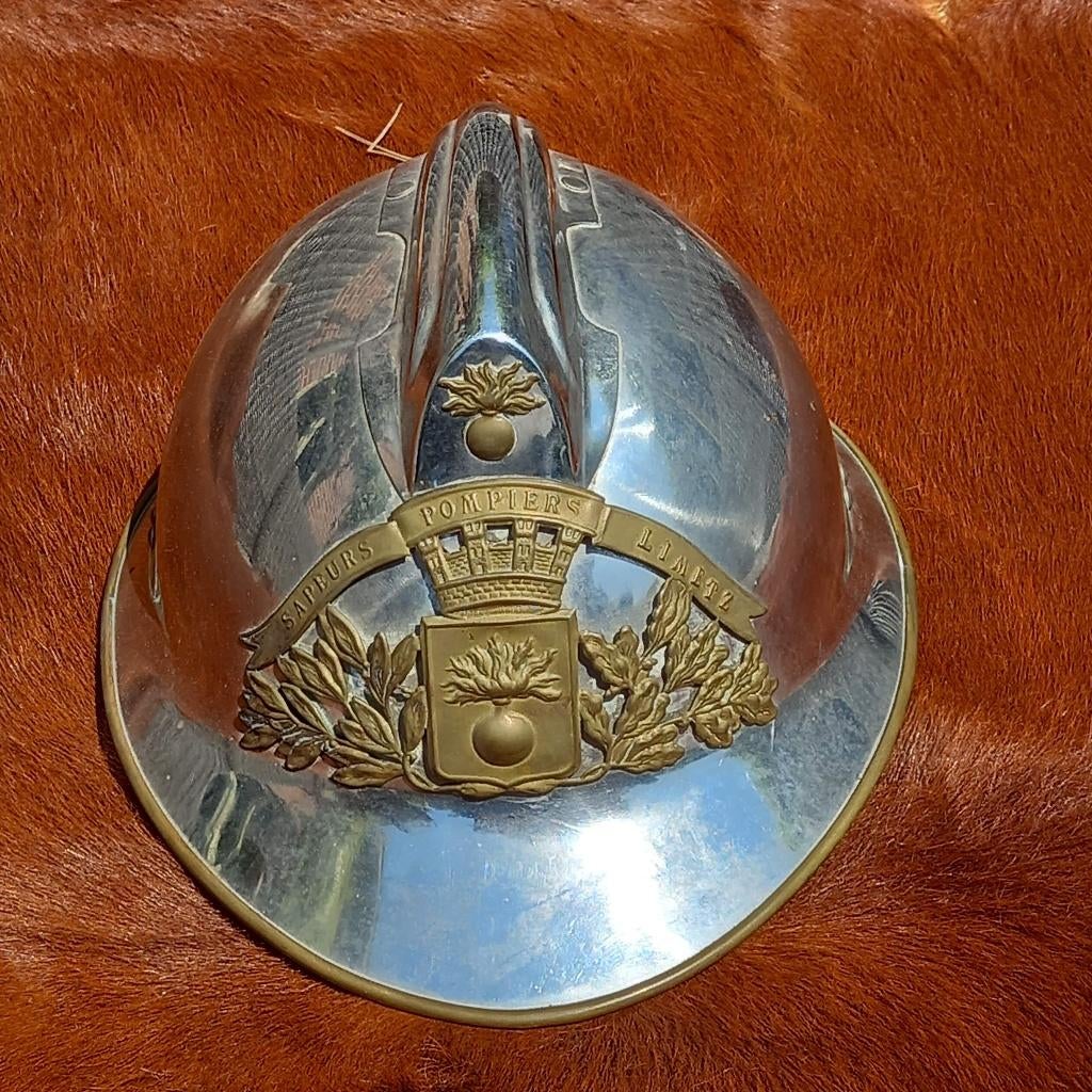 Casque de sapeurs-pompiers LIMETZ Paris, années 1930, Enlèvement ou Envoi, Autres