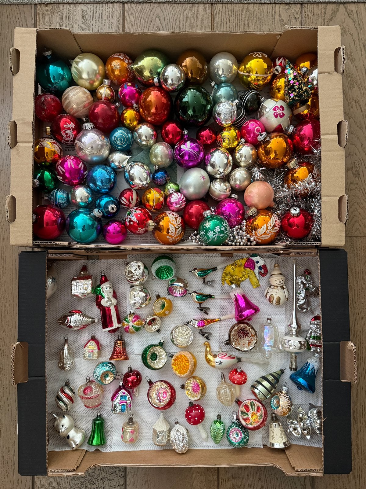 lot oude, vintage en retro kerstversieringen, kerstballen, Diversen, Ophalen, Gebruikt