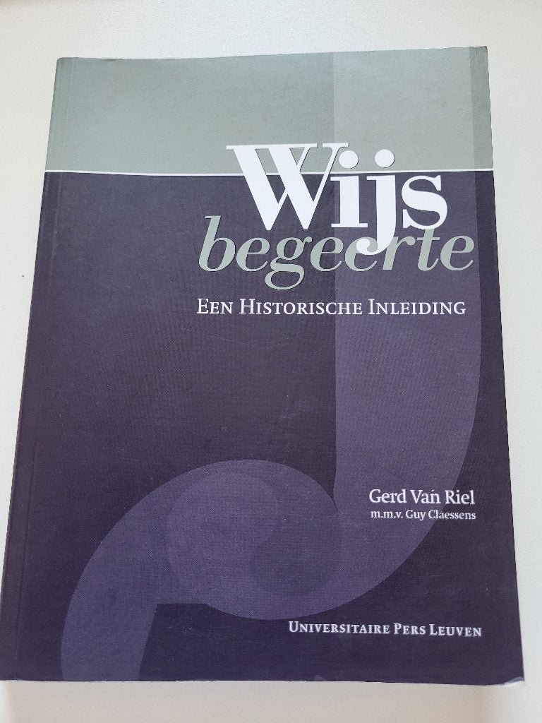 Wijsbegeerte: een Historische Inleiding, Comme neuf, Gerd Van Riel; Guy Claessens, Enlèvement, Philosophie ou éthique