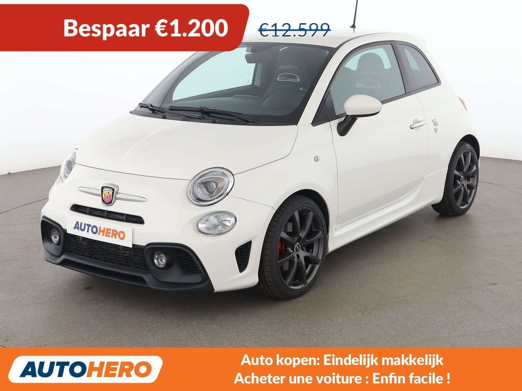 Abarth 595 1.4 Turbo (bj 2018), Auto's, Voorwielaandrijving, 4 zetels, Overige brandstoffen, Wit