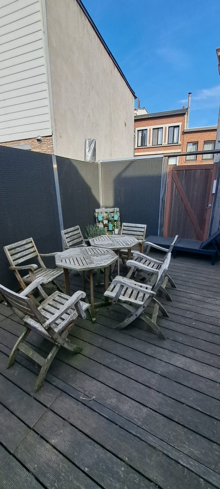 Buitentafel +stoelen, Tuin en Terras, Ophalen, Gebruikt, Rond, Inklapbaar