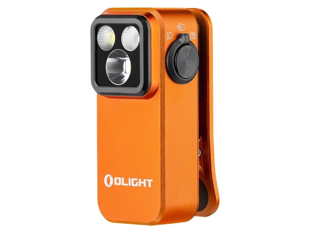 Professionele zaklamp Olight oclip oranje, Ophalen, Zo goed als nieuw, Accu