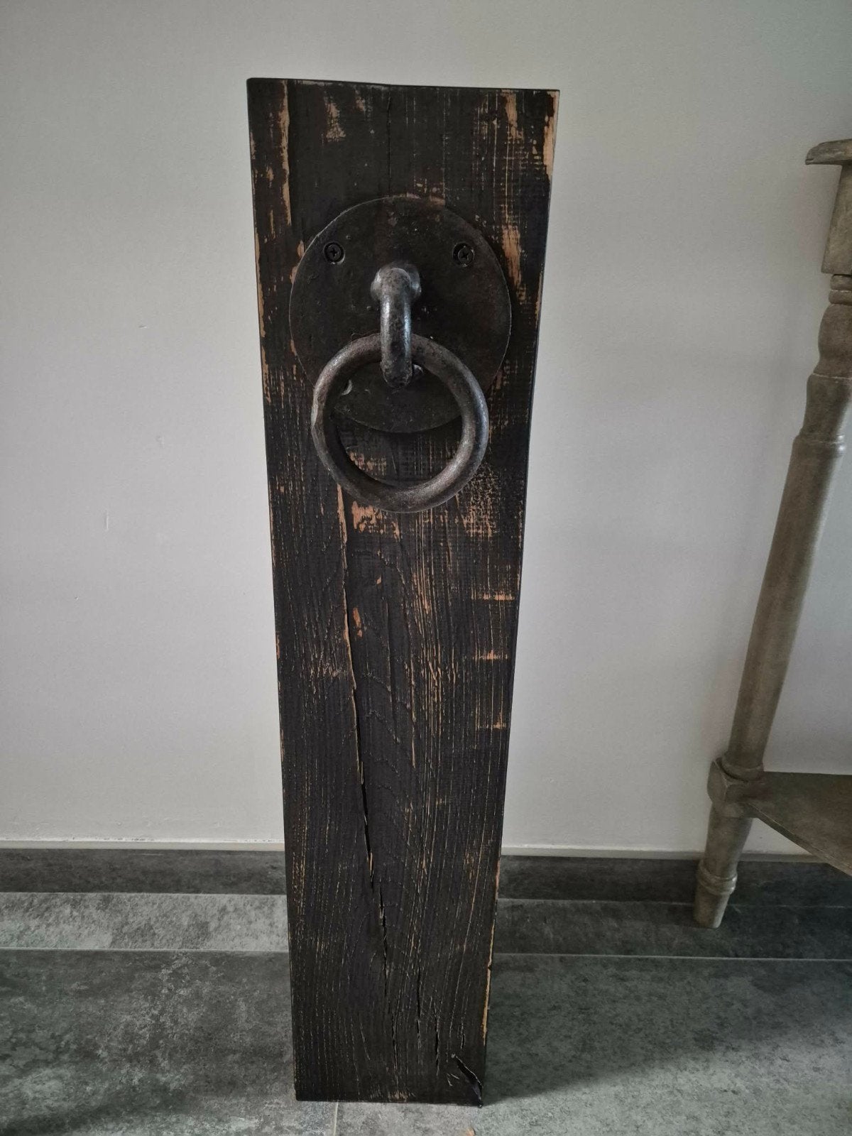 eiken zuil hoogte 80cm vierkant meet 17 cm, Ophalen, Zo goed als nieuw