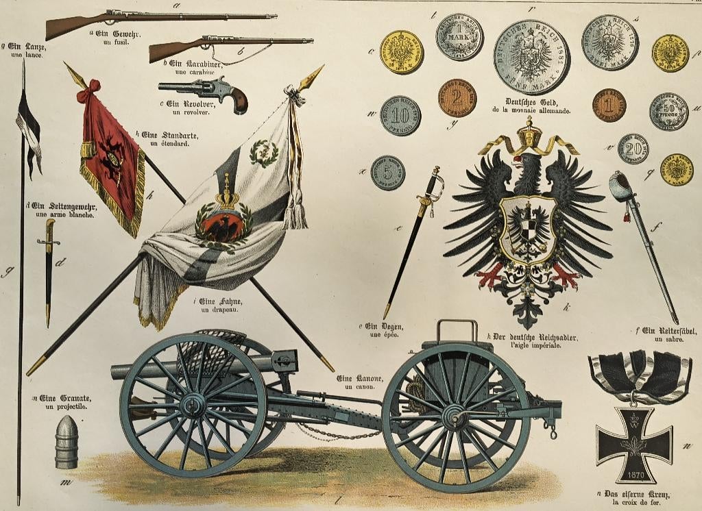 Heraldiek en Onderscheidingen, Duitse Keizerrijk, Ophalen of Verzenden, Militair, Lithografie, Gesigneerd