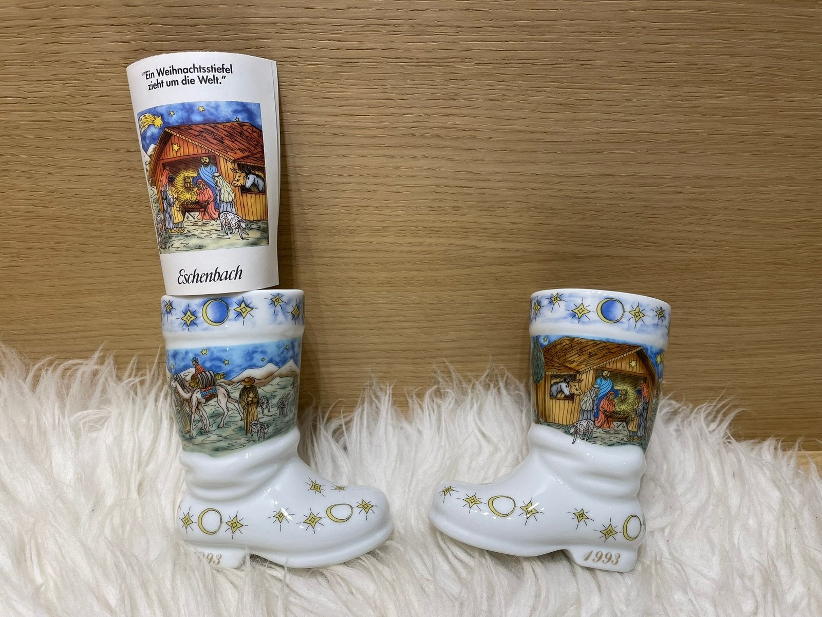 Kerstlaars 2 stuks porselein Eschenbach motief 1, Verzamelen, Ophalen, Zo goed als nieuw