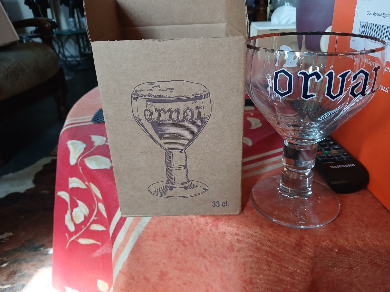 6 orval glazen in geschenkverpakking, Verzamelen, Ophalen, Nieuw, Glas of Glazen, Overige merken