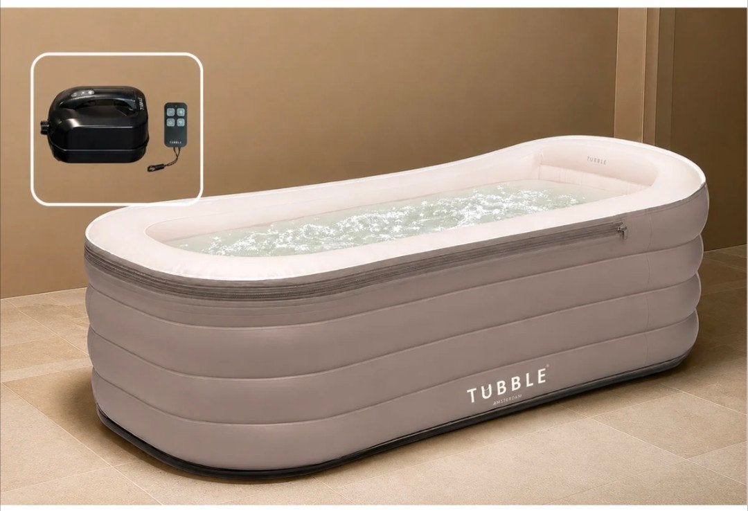 Tubble Cuzzi bad taupe, Tuin en Terras, Ophalen, Zo goed als nieuw, Afdekzeil, Opblaasbaar