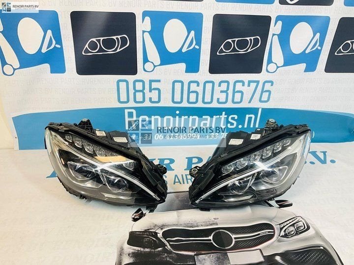 Koplamp Mercedes C Klasse W205 ILS LED Compleet Links Rechts, Gebruikt, -, -, 6 maanden garantie