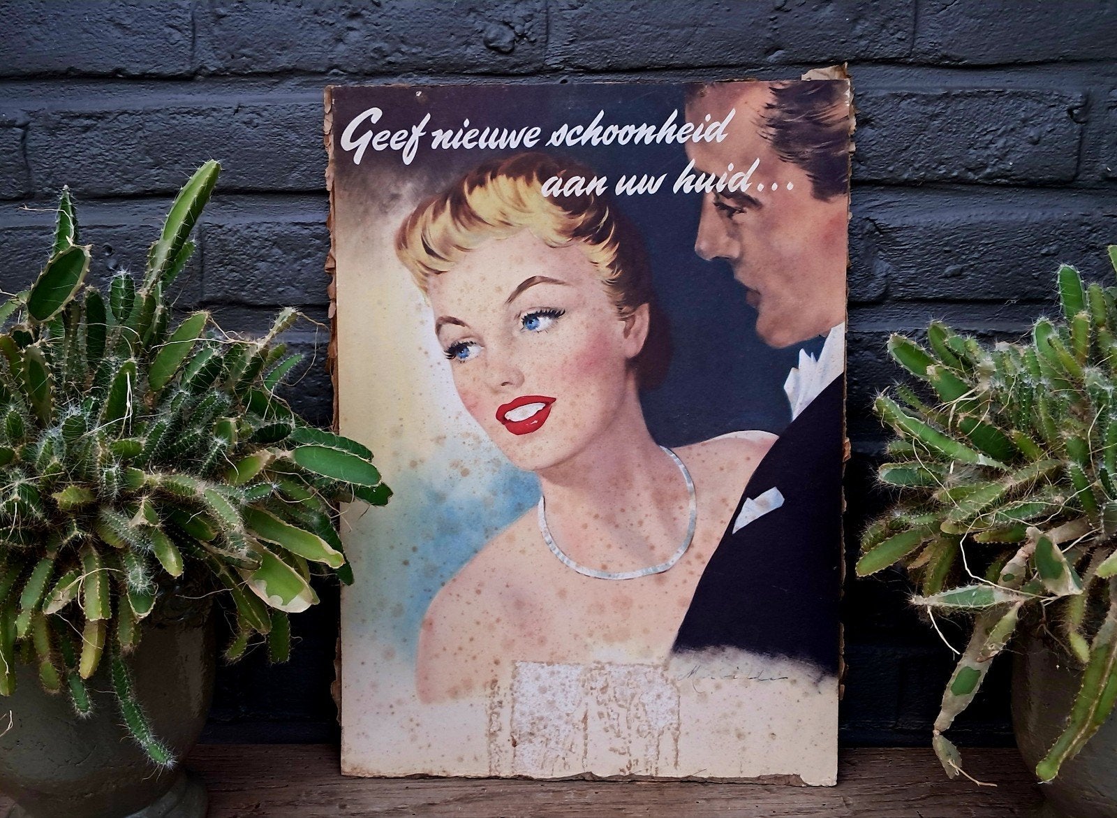 Zeldzame, vintage reclameplaat op karton, Ophalen of Verzenden