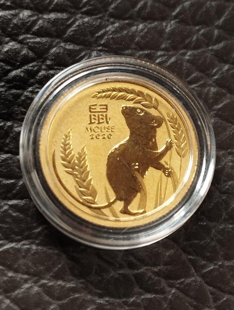 1/10 oz lunar goud mouse 2020, Postzegels en Munten, Ophalen of Verzenden, Goud