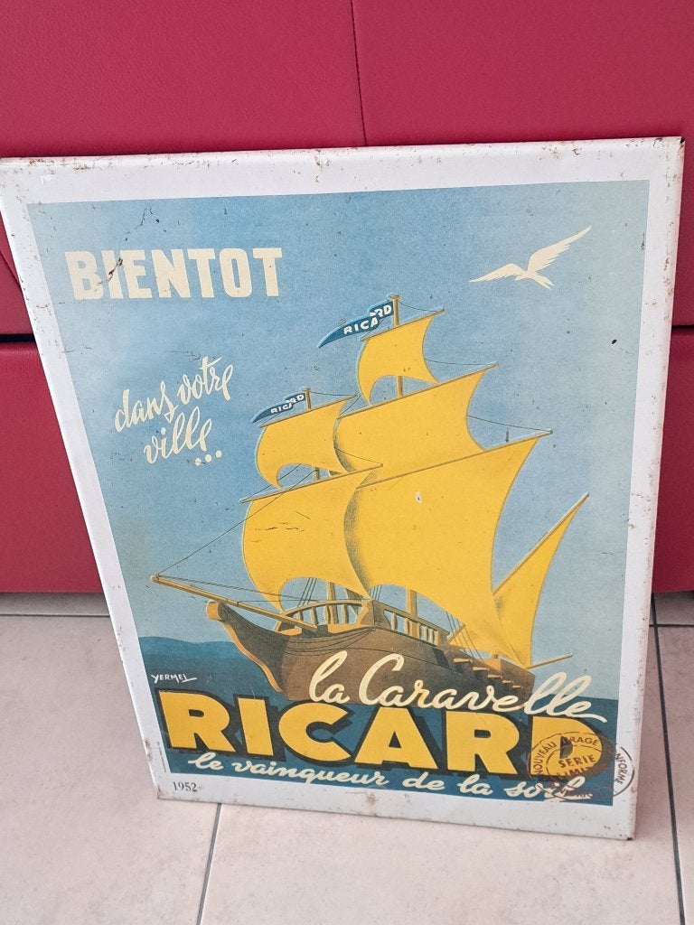 Plaque en tôle décorative Ricard, Verzamelen, Merken en Reclamevoorwerpen, Ophalen, Gebruikt, Reclamebord