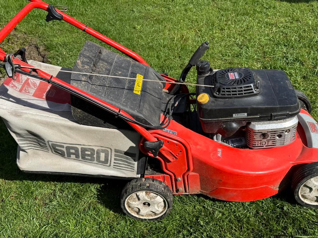 Sabo turbostar 54 zelftrekkende grasmaaier, Tuin en Terras, Grasmaaiers, Zo goed als nieuw, Benzine-grasmaaier, 50 cm of meer