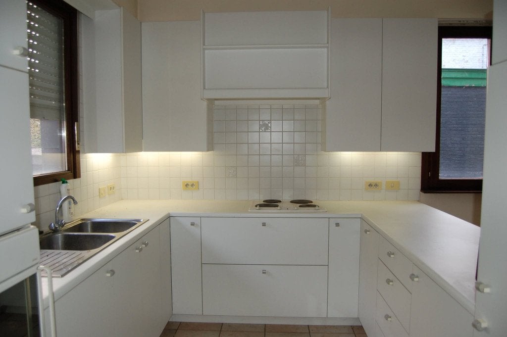 keuken uitgebroken en opgeborgen, Maison & Meubles, Cuisine | Cuisines complètes, Utilisé, Cuisine en U, Blanc, Bois, Enlèvement