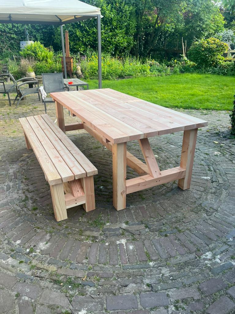 stevige tuintafel Nieuw, Jardin & Terrasse, Tables de jardin, Neuf, Rectangulaire, Bois, Enlèvement ou Envoi
