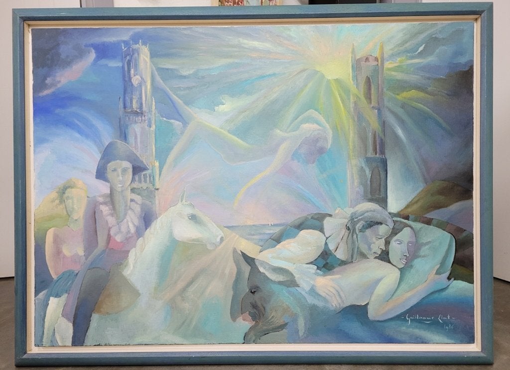 Guillaume LIAT, dromen van de prins op het witte paard, Antiquités & Art, Art | Peinture | Classique, Enlèvement