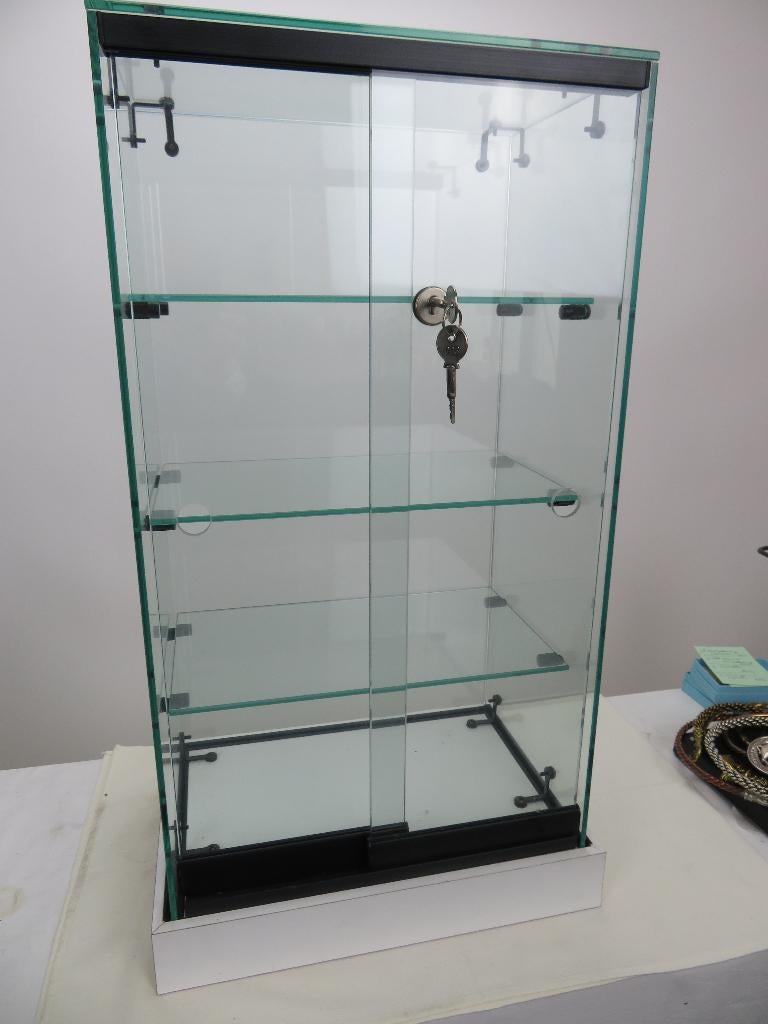 glazen kastje 69 x 36 x 25 cm, 2 schuifdeuren, 2 sleutels, Moins de 25 cm, Moins de 100 cm, Comme neuf, Verre