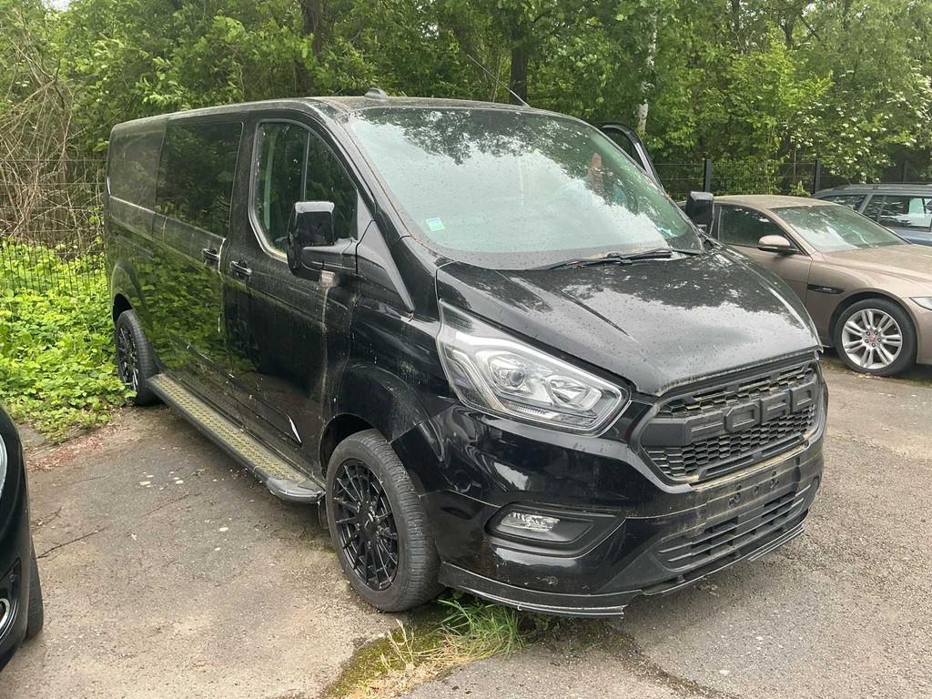 2022 Ford Transit Custom zwart Personenauto, Auto's, Gebruikt, Euro 6, Overige brandstoffen, Bedrijf