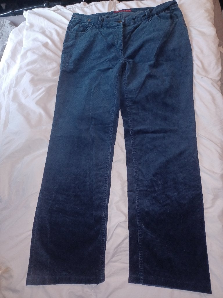 Pantalon en velours côtelé bleu foncé River Woods T.44, Kleding | Dames, Ophalen of Verzenden, Blauw