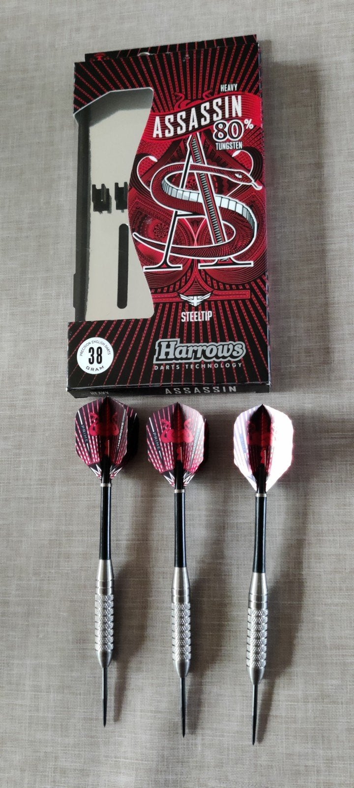 Harrows Assassin 80 % Tungsten 38 gram, Sport en Fitness, Ophalen, Nieuw, Pijlen