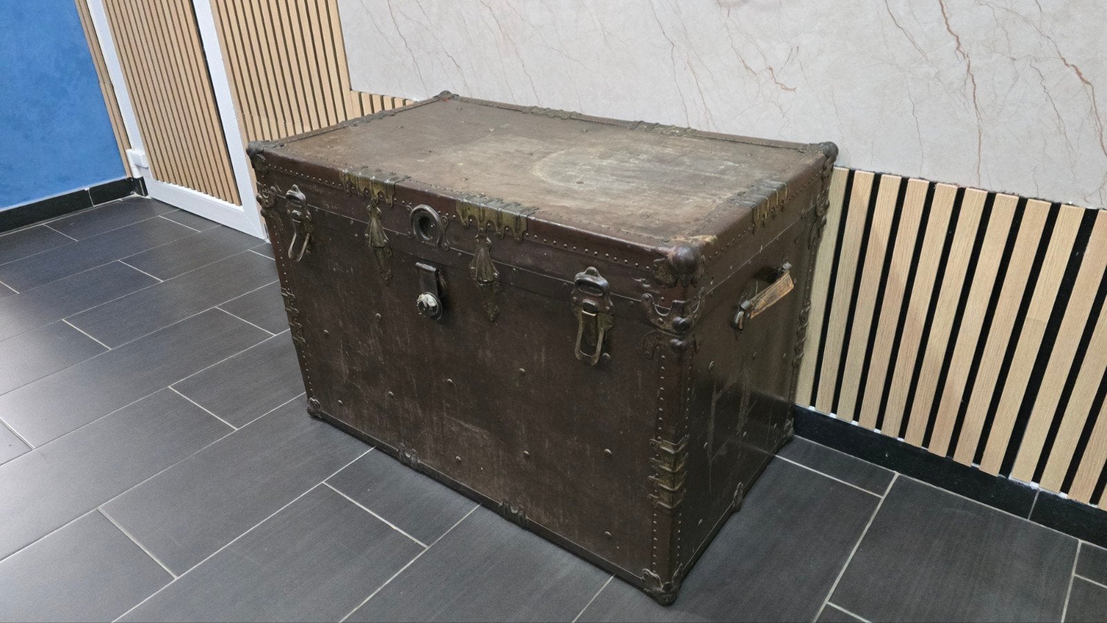 oude vintage lichte houten kist afmetingen 90cmx60cmx50, Ophalen of Verzenden