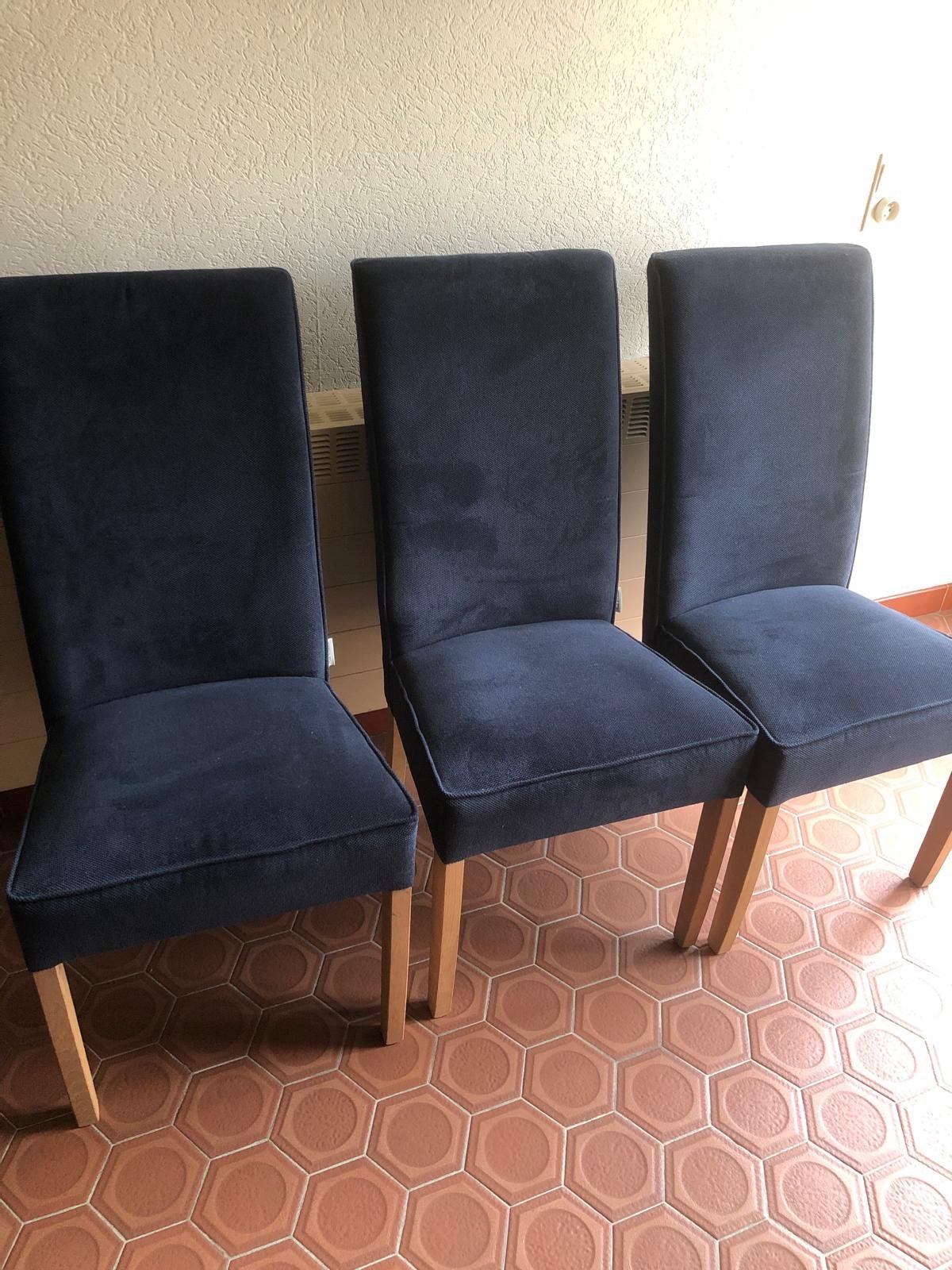 6 stoelen, Huis en Inrichting, Ophalen, Gebruikt, Blauw, Vijf, Zes of meer stoelen