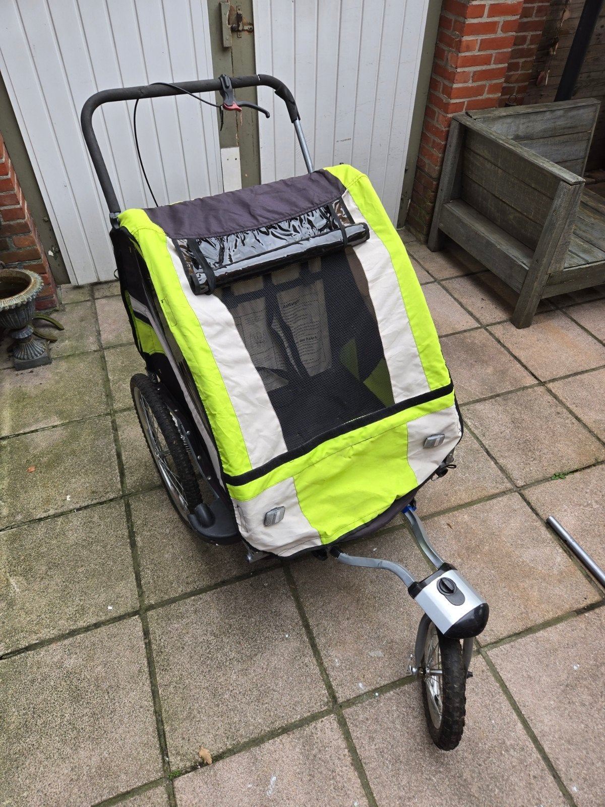 fietskar voor 2 kinderen, prijs bespreekbaar, Ophalen, Zo goed als nieuw, Kinderkar, Vering