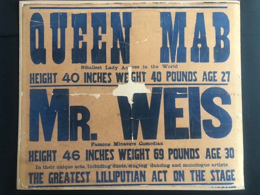 Lilliputian Act Poster - Queen Mab & Mr. Weis - Jaren 1910, Verzamelen, Ophalen of Verzenden, Gebruikt