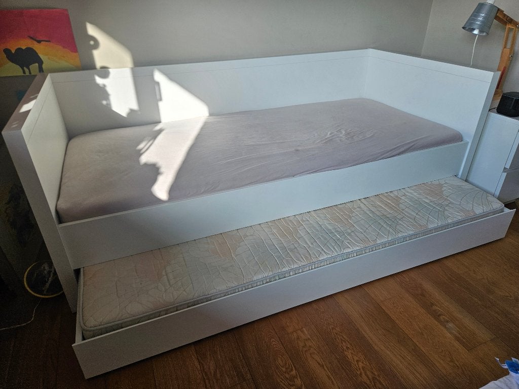 Bed met extra bedlade, Kinderen en Baby's, Ophalen, 85 tot 100 cm, Gebruikt, Lattenbodem